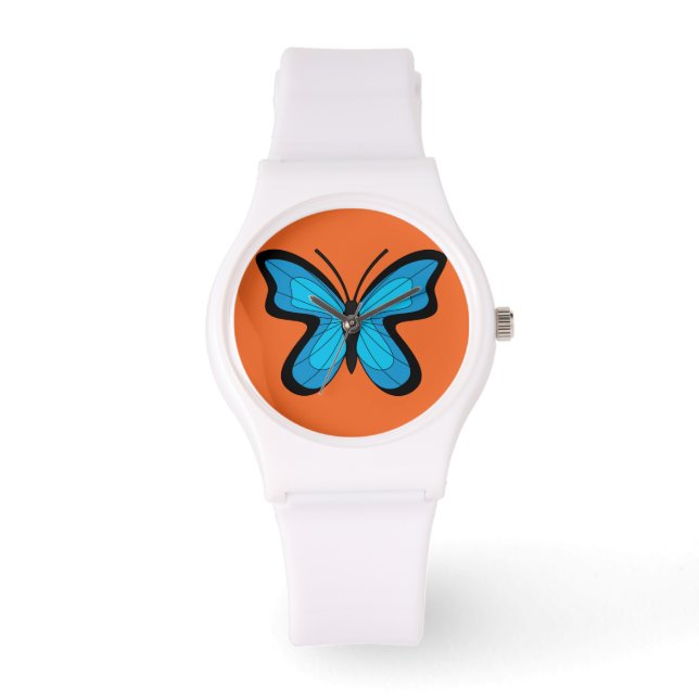 Blauwe vlinder horloge (Voorkant)