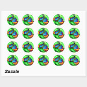 Blauwe vlinder houdt zich Inspirerend Ronde Sticker (Vel)