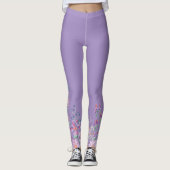 Blauwe vlinder in bloemen leggings (Voorkant)