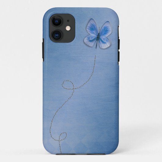 Blauwe vlinder in de vlucht Case-Mate iPhone case (Achterkant)