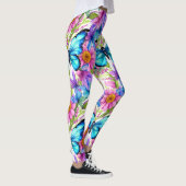 Blauwe vlinder in een gebied met bloemen leggings (Rechts)