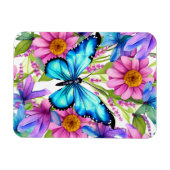 Blauwe vlinder in een gebied met bloemen magneet (Horizontaal)