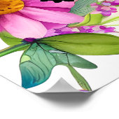 Blauwe vlinder in een gebied met bloemen poster (Hoek)