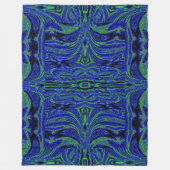 Blauwe Vlinder in Groen Fleece Deken (Voorkant)