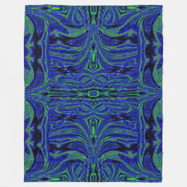 Blauwe Vlinder in Groen Fleece Deken