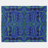 Blauwe Vlinder in Groen Fleece Deken (Voorkant (Horizontaal))