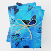 Blauwe vlinder inpakpapier vel (In situ)