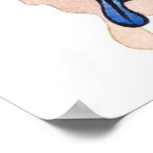 "Blauwe vlinder" Insecte Waterverf Art Poster (Hoek)