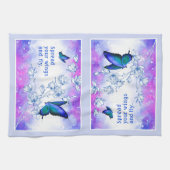 Blauwe Vlinder Inspirerende Keukendoek Theedoek (Horizontaal)