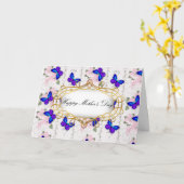 Blauwe vlinder kaart (Gele Bloem)