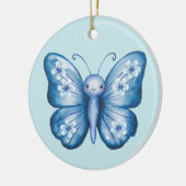 Blauwe vlinder keramisch ornament (Links)
