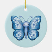 Blauwe vlinder keramisch ornament (Achterkant)