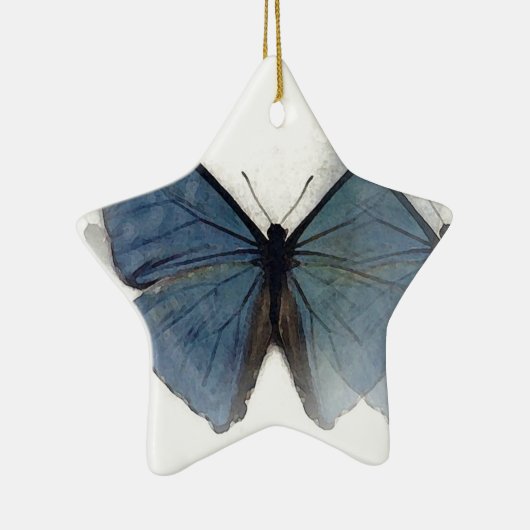 Blauwe vlinder keramisch ornament (Rechts)