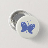 Blauwe Vlinder Knop Ronde Button 3,2 Cm (Voorkant /achterkant)