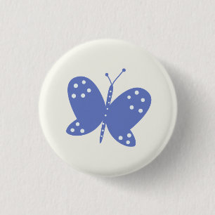 Blauwe Vlinder Knop Ronde Button 3,2 Cm