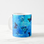 Blauwe vlinder koffiemok (Voorkant links)
