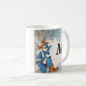Blauwe vlinder koffiemok (Voorkant rechts)