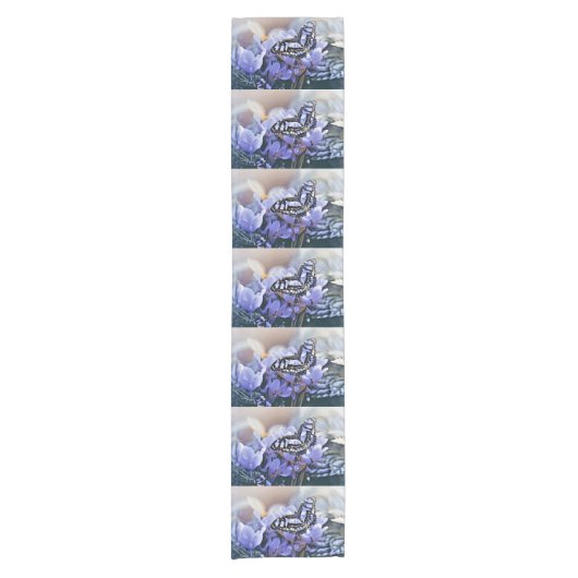 Blauwe vlinder korte tafelloper (Voorkant)