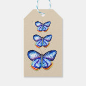 Blauwe vlinder kunst Custom Gift Labels Cadeaulabel (Achterkant)