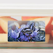 Blauwe vlinder labels (Aangebracht)