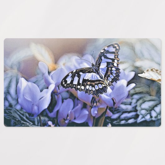Blauwe vlinder labels (Design 1)