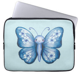 Blauwe vlinder laptop sleeve