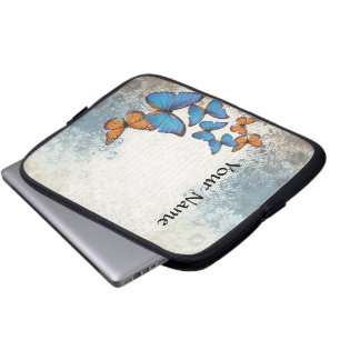 Blauwe vlinder laptop sleeve