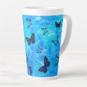 Blauwe vlinder latte mok (Rechterhoek)
