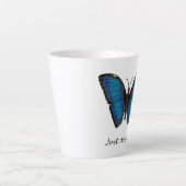 Blauwe Vlinder Latte Mok (Voorkant)