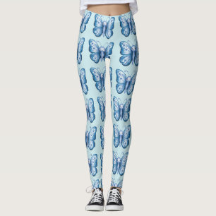 Blauwe vlinder leggings