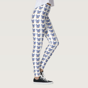 Blauwe vlinder Leggings, M Leggings