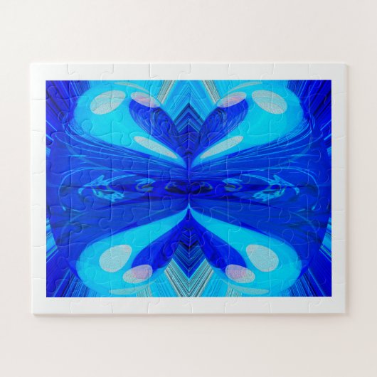 Blauwe vlinder legpuzzel (Horizontaal)