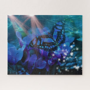 Blauwe vlinder legpuzzel