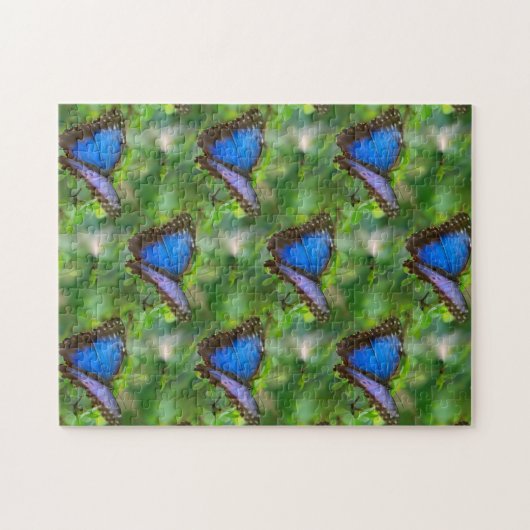 Blauwe vlinder legpuzzel (Horizontaal)