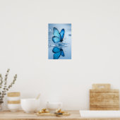 Blauwe Vlinder Lijst Kunst Poster (Keuken)