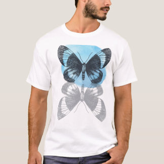 Blauwe vlinder magie. t-shirt