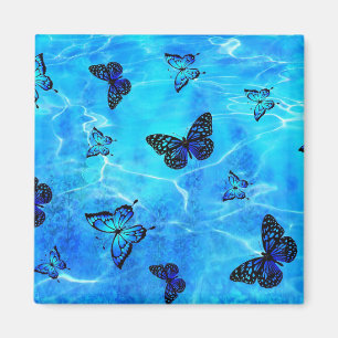 Blauwe vlinder magneet