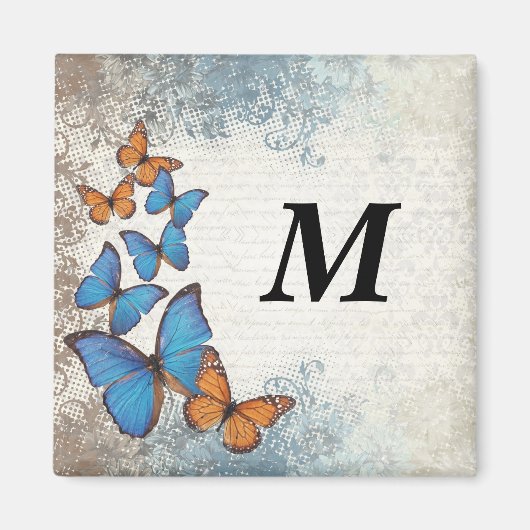 Blauwe vlinder magneet (Voorkant)