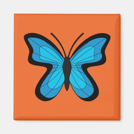 Blauwe Vlinder Magneet (Voorkant)