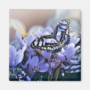 Blauwe vlinder magneet