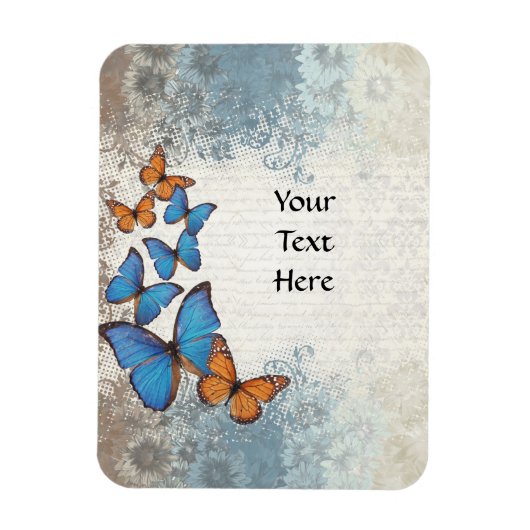 Blauwe vlinder magneet (Verticaal)