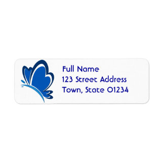 Blauwe vlinder Mailing Label