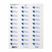 Blauwe vlinder Mailing Label (Full Sheet)