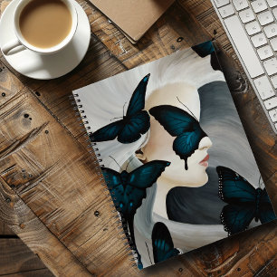 Blauwe Vlinder Masquerade Elegante Fantasie Notitieboek