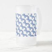 blauwe vlinder matglas bierpul (Voorkant rechts)