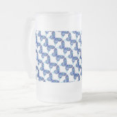 blauwe vlinder matglas bierpul (Voorkant links)