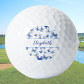 blauwe vlinder met aangepaste naam dames gol golfballen