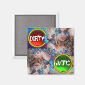 BLAUWE VLINDER MET GROENE GOUDEN SPROKKELS MAGNEET (Voorkant / Achterkant)