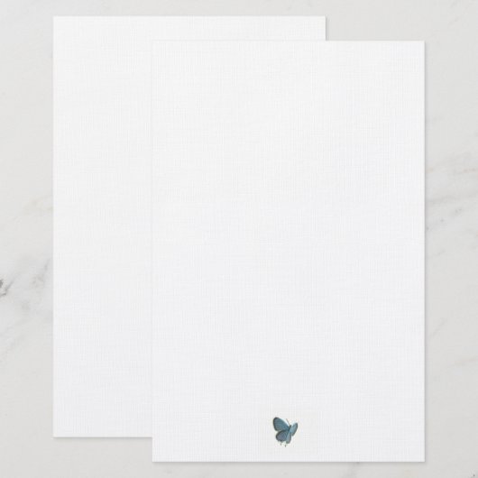 Blauwe vlinder met oosterse kop briefpapier (Voorkant / Achterkant)