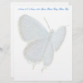 Blauwe vlinder met oosterse kop persoonlijk briefhoofd (Voorkant / Achterkant)